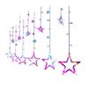 Twinkling LED Curtain Lights with Wishing Ball, Star, and Bell Accents for Christmas and Birthday Decor