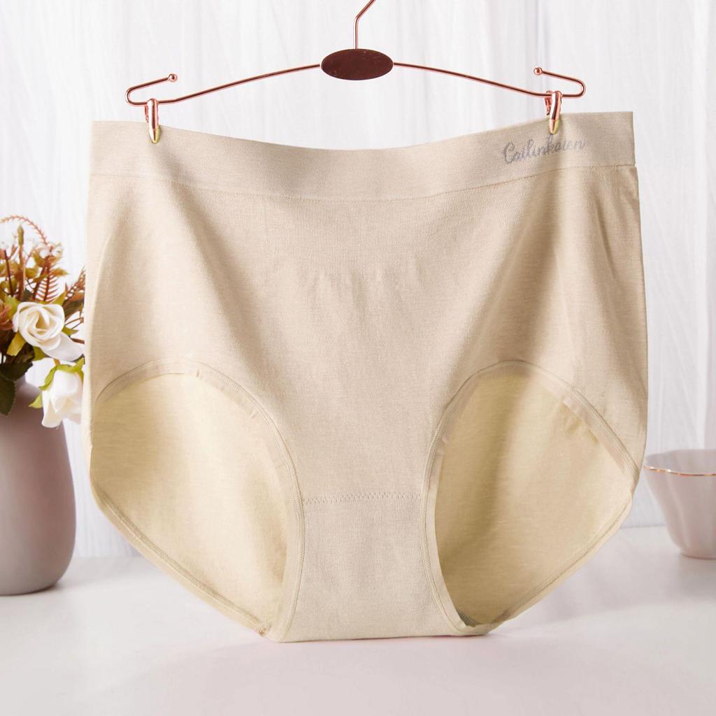 Plus Size Modal Cotton Seamless Mid-High Waist Triangle Panties for Women