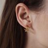 Vergoldete C-förmige Titanstahl-Mehrschicht-Creolen für Damen - Europäischer & Amerikanischer Stil
