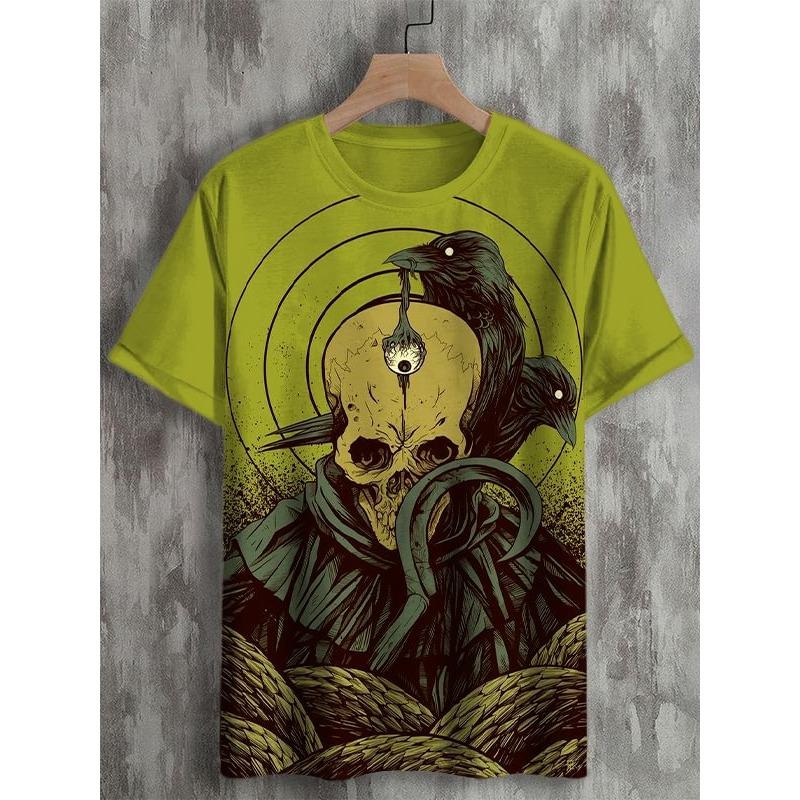 Fashion Men's Retro Evil Devil Eye Art 3D Print Casual T-Shirt Men/Women Short Sleeve O-Neck Top Oversized Tee Kid Clothing