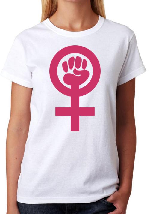 Feminism Symbol T-Shirt T-Shirt Ladies Fitted Tee Womens Fashion Top 4XL