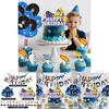 Space Theme Birthday Cake Topper With Rocket Flags For Party Decor