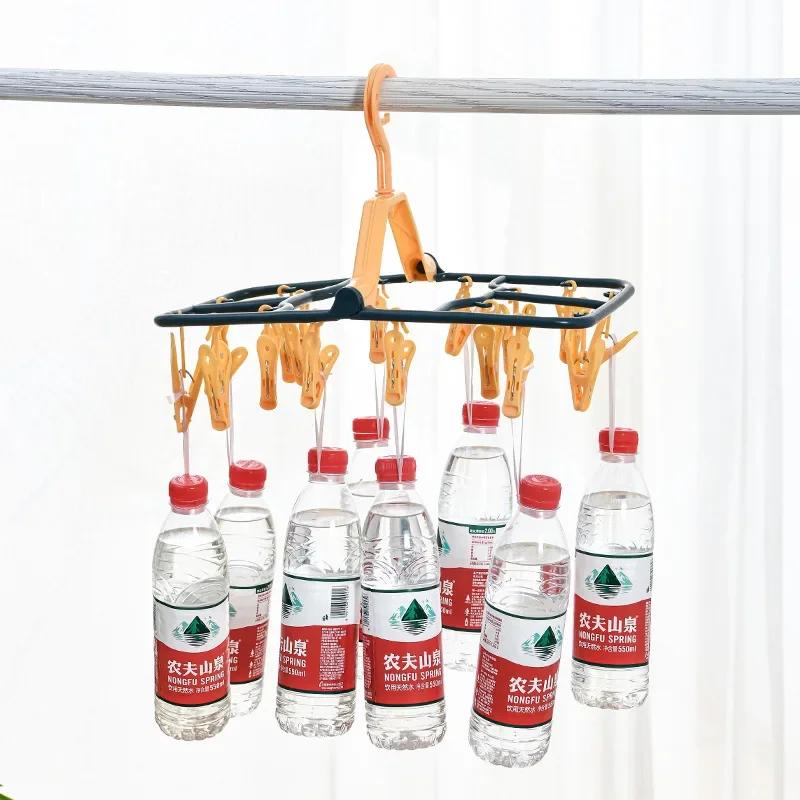Student Child Household Sock Airing Gadget for Dormitory, 32 Clips Clothes Rack Clothes Hanger for Socks Hanging