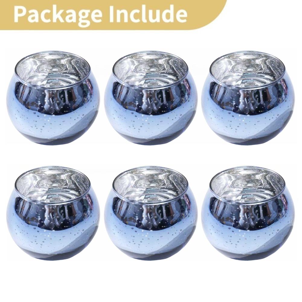6/12Pcs Mercury Votive Tealight Glass Candle Holder Wishing Candlestick Birthday Party Home Wedding Table Centerpiece Decoration