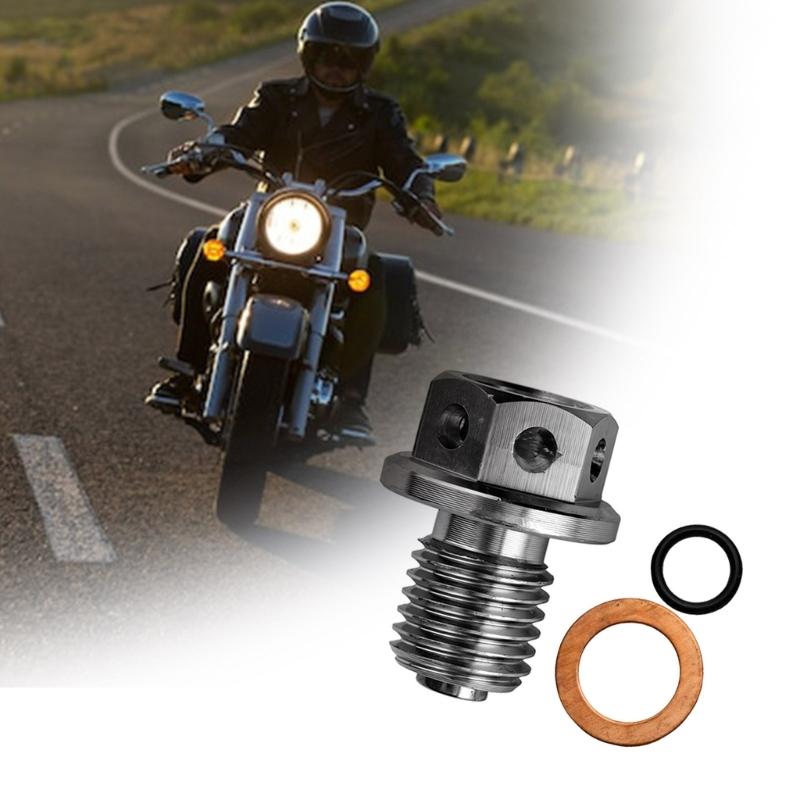 M14x1.5 Motorcycle Magnetic Oil Drain Bolt Screw Heat Resistant Aluminum Oil Sump Drain Plug Nut Modification Accessory