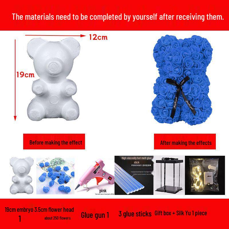 DIY Rose Bear Kit: Creative Foam Bear for Girlfriend's Birthday or Valentine's Day.