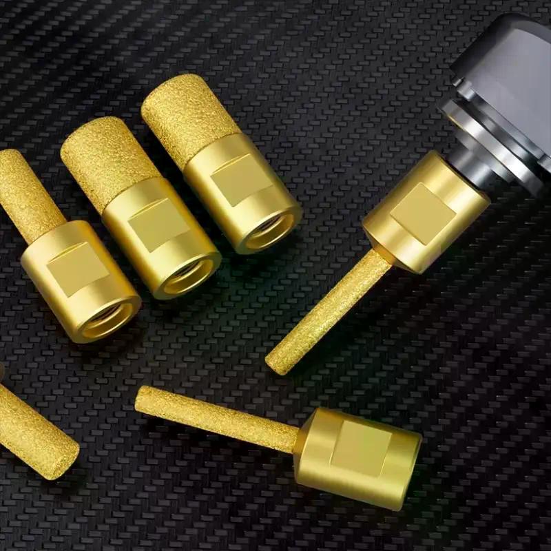 1Pcs Round Shank Vacuum Brazed Burr Rotary Grinding Head For Angle Grinder High Efficiency Edges Trimming And Grooving Tool