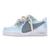 Nike Air Force 1 Leather Slip Resistant Abrasion Resistant Low top Skateboard Shoes Women's Blue Gray DD8959-100(Team80-''T10)