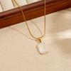 Gold Plated Stainless Steel Coconut Tree Enamel Pendant Necklace for Women