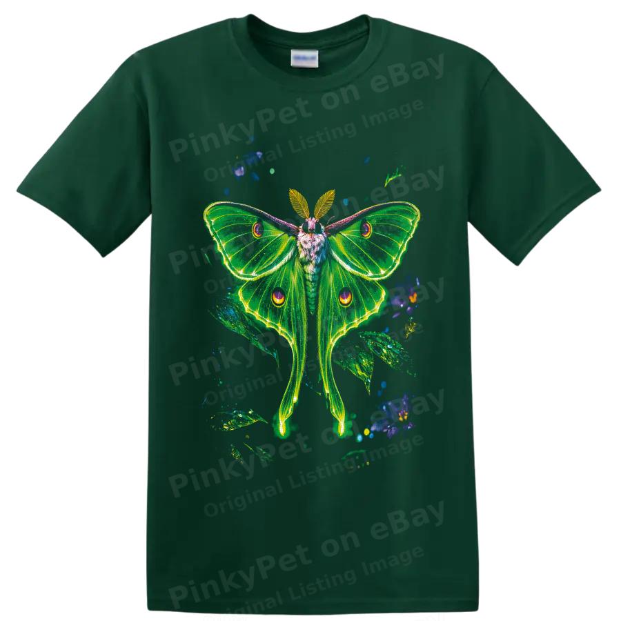 Luna Moth T Shirt Neon Green Botanical Insect Graphic Nature Art Tee Gift Idea