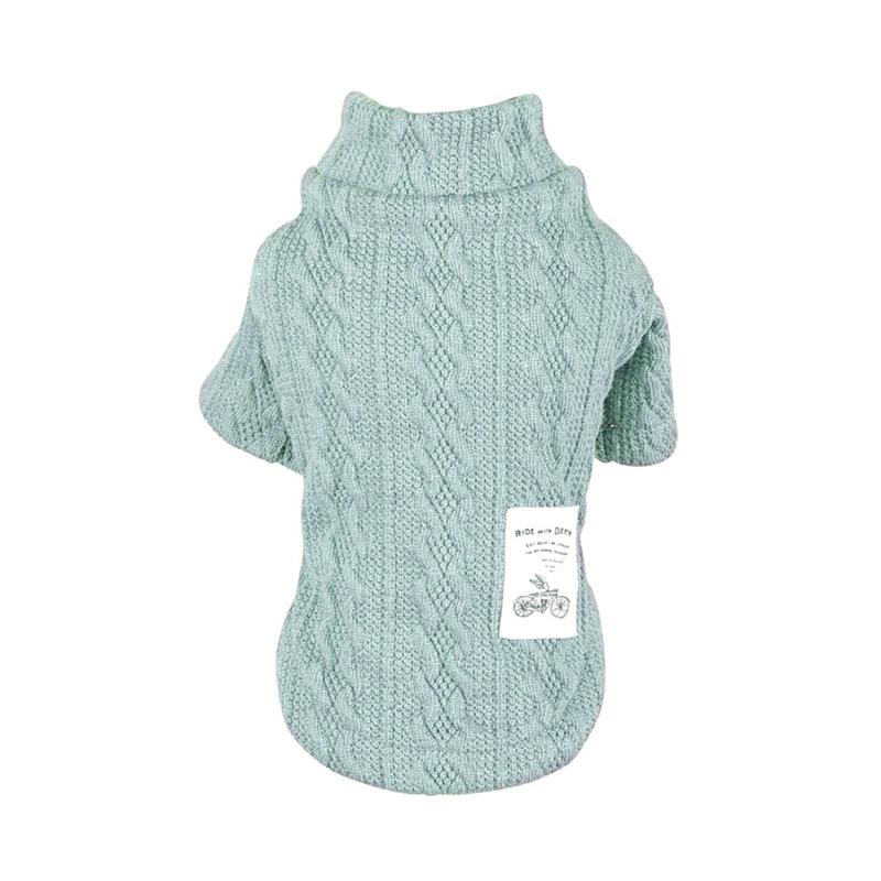 

Домашняя собака Зимний сохраняющий тепло свитер Одежда Джемпер 3D Twist вязаное пальто Трикотаж для маленьких средних собак Водолазка для кошек Одежда XS зелёный