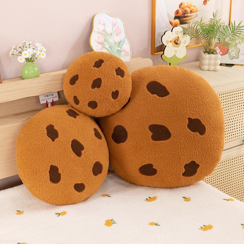 Cookie Pillow Chocolate Chip Cookie Pillow Food Shaped Pillow Round Soft for Floor Couch Sofa Cushion Bedroom Decor Gift