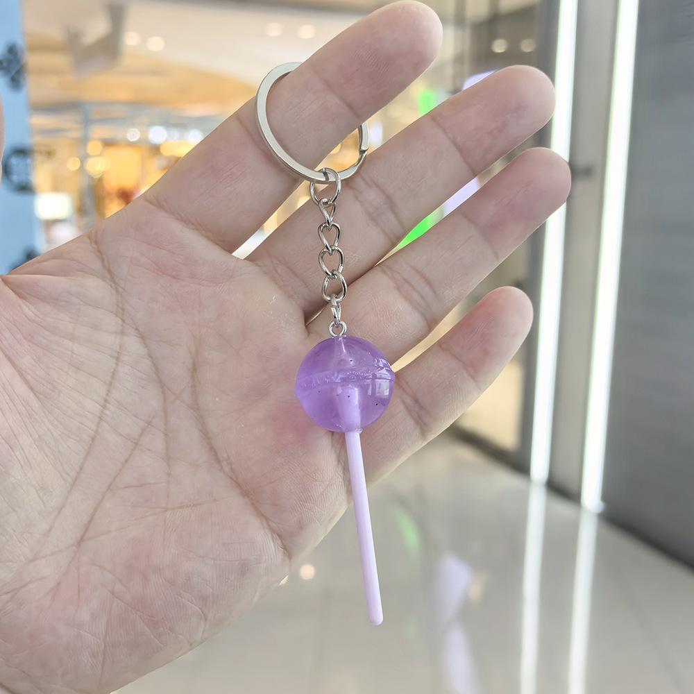 Simulation Lollipop Keychain Candy Pendant Transparent Resin Diy Accessories Couple Family Keychain Pendant