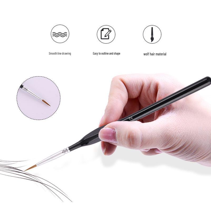 Triangular Weasel Hair Brush Set: Wooden Rod Outlining & Line Drawing for Watercolor and Oil Painting.