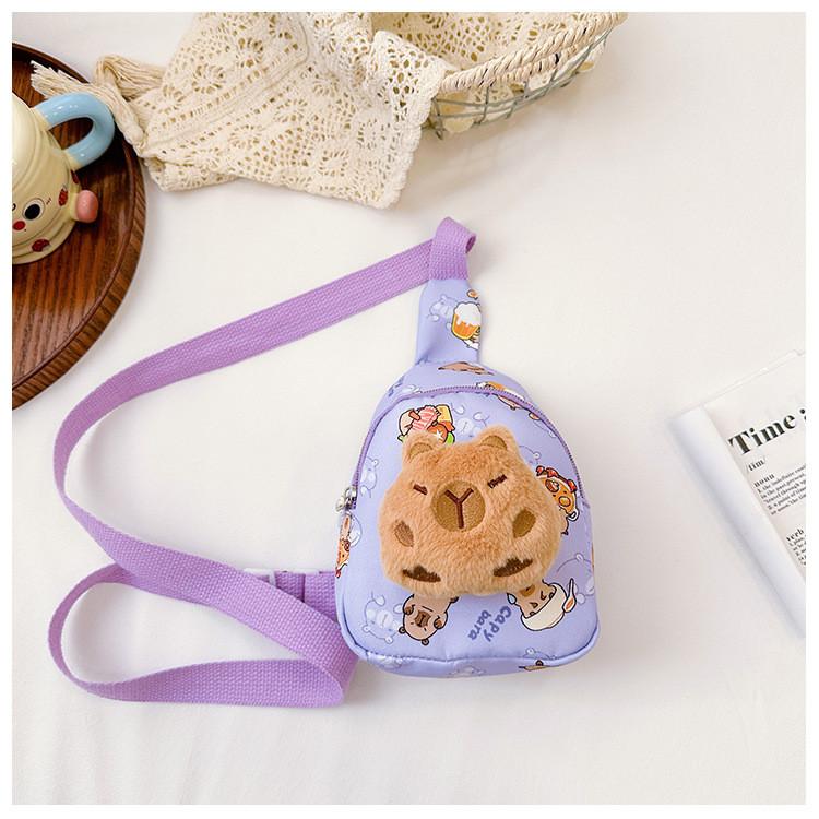 Capybara Plush Printed Shoulder Crossbody Chest Bag Children Leisure Outdoor
