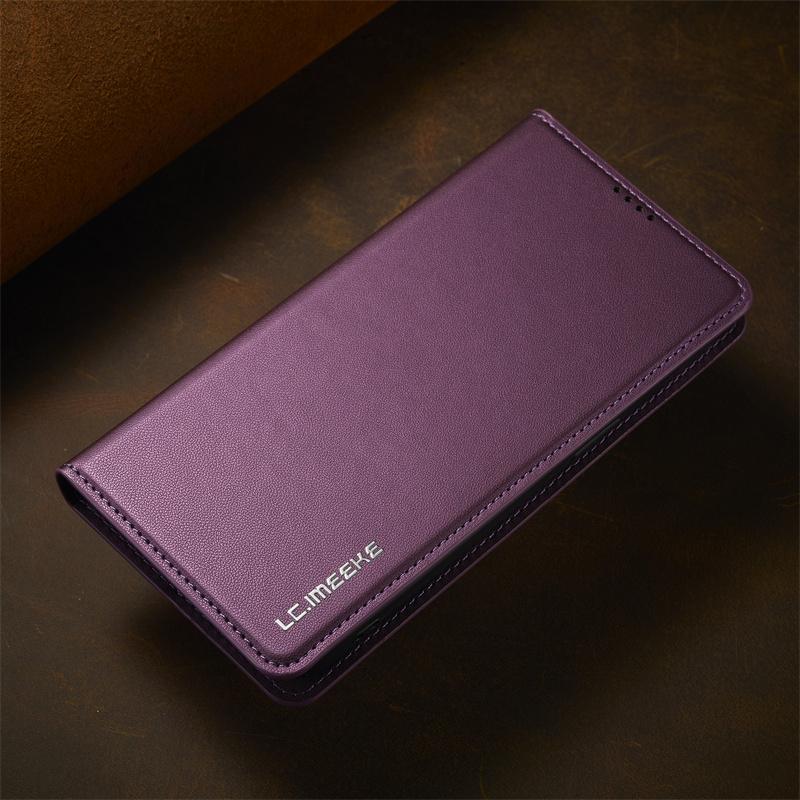 

EUCAGR Magnetic Flip Leather Case for Samsung Galaxy S26 Ultra S25 FE S25 edge S24 Ultra S23 Plus S22 S21 FE Wallet Phone Case Galaxy S26 Ultra фіолетовий