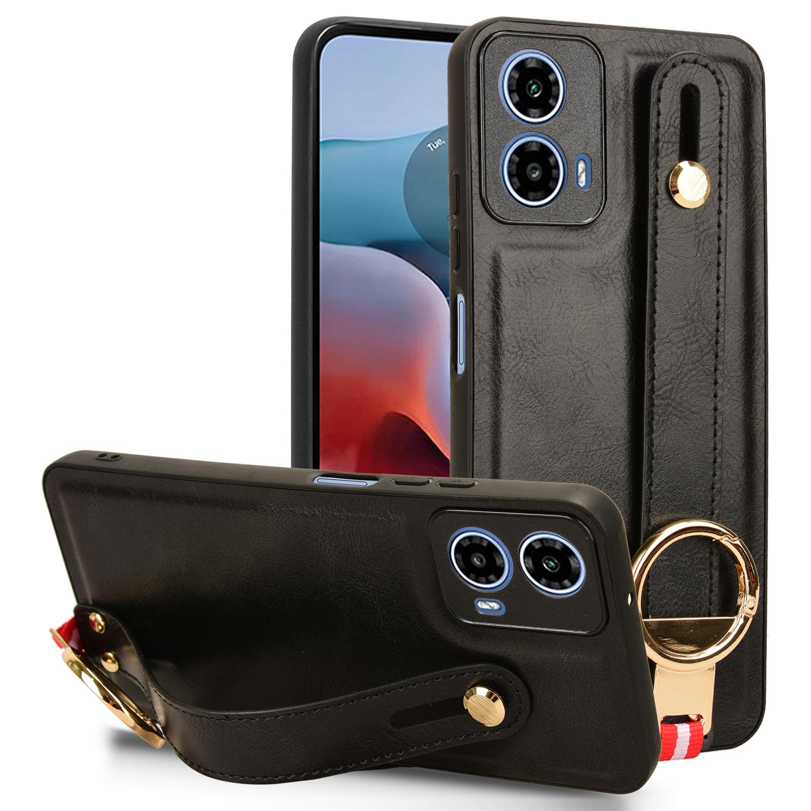 

For Motorola Moto G45 5G/G34 5G Case with Bottle Opener Ring Kickstand Phone Protective Cover Black
