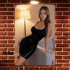 Designer Metal Tin Sign X Inch Iron Black Dress Female Wall Art for Living Room Game Room Decor