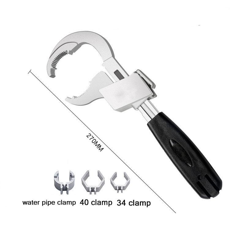 1PCS Universal Double-ended Wrench Adjustable Multifunctional Bath Wrench Aluminium Alloy Open End Spanner Bathroom Repair Hand Tool