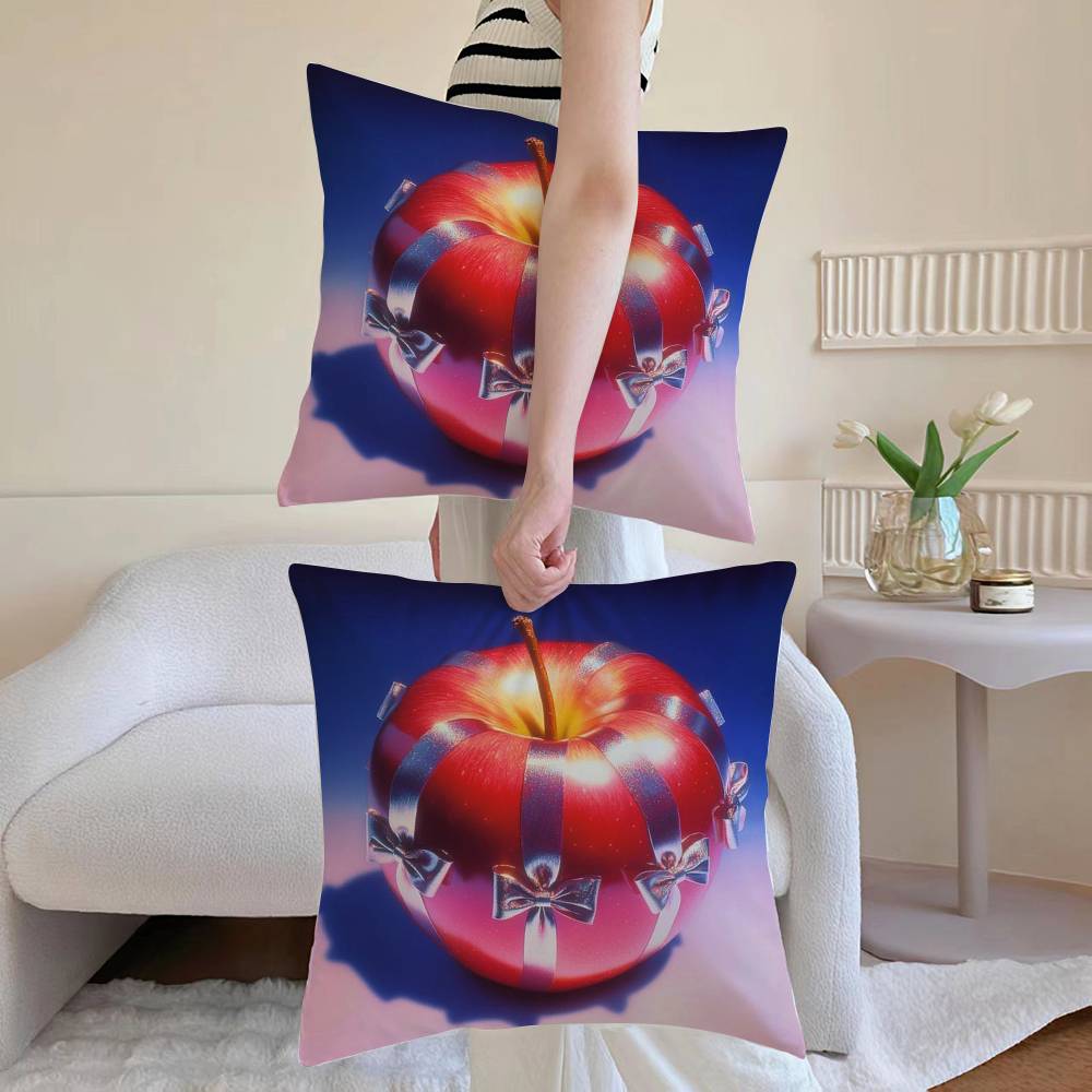 Christmas Apple Pillow Case Sofa and Living Room Decorative Cushion Covers Dust-proof and Mite-proof Invisible Zipper