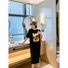 Women's Cartoon Print Loose Fit Summer Dress - Short Sleeve & Plus Size Flattering T-shirt Style