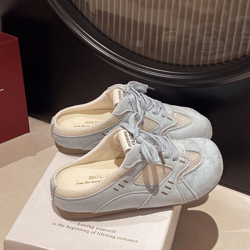 Thick-bottomed mesh bag head half slippers summer wear dopamine design sense casual cool slippers