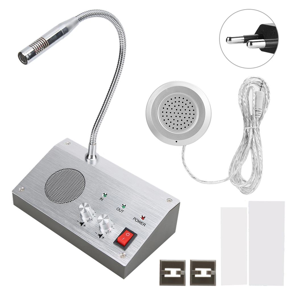 Intercomunicador Bidirecional Livre de Ruído para Balcão de Atendimento de Banco/Escritório/Loja, Janela, Balcão, Walkie-Talkie
