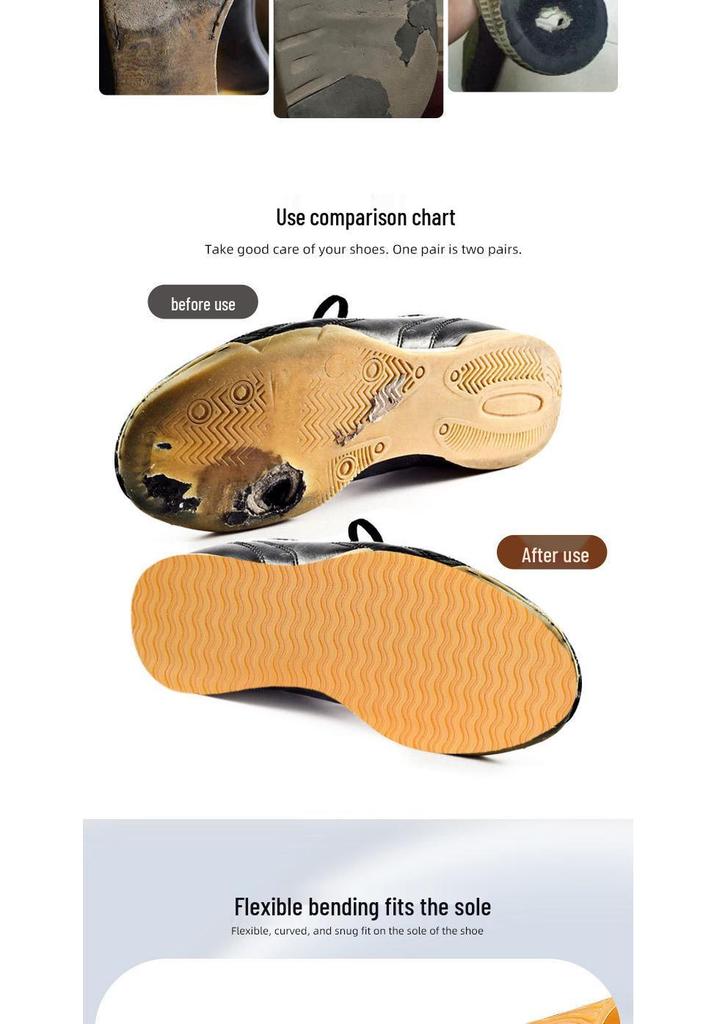 Full Sole Anti-Wear Non-Slip Sound-Absorbing Rubber Shoe Patch