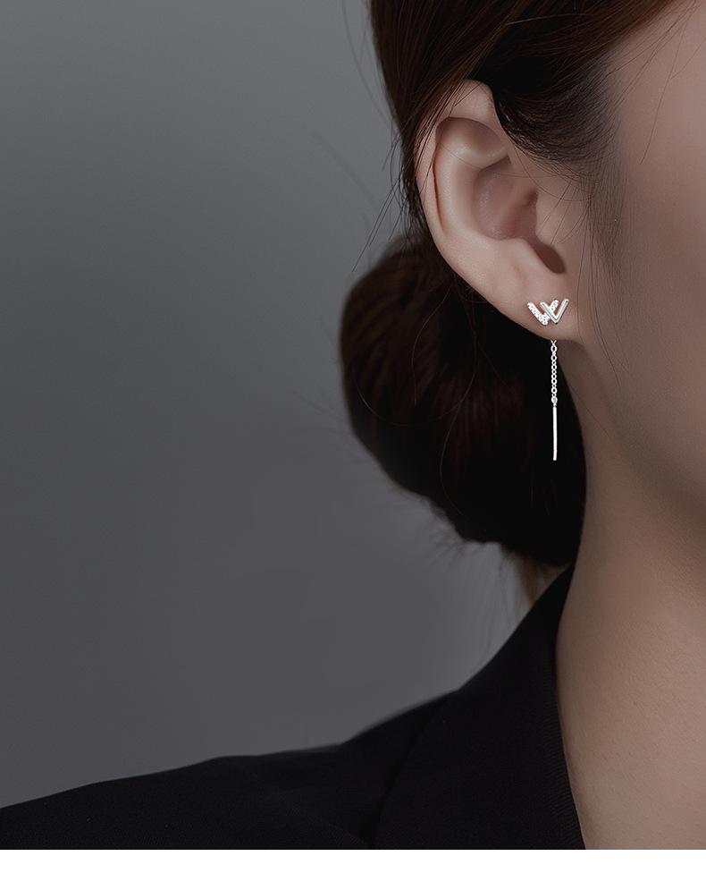 Boucles d'oreilles Banyan Tree Argent S925 'W' pour femmes - Design de niche élégant Tendance 2022