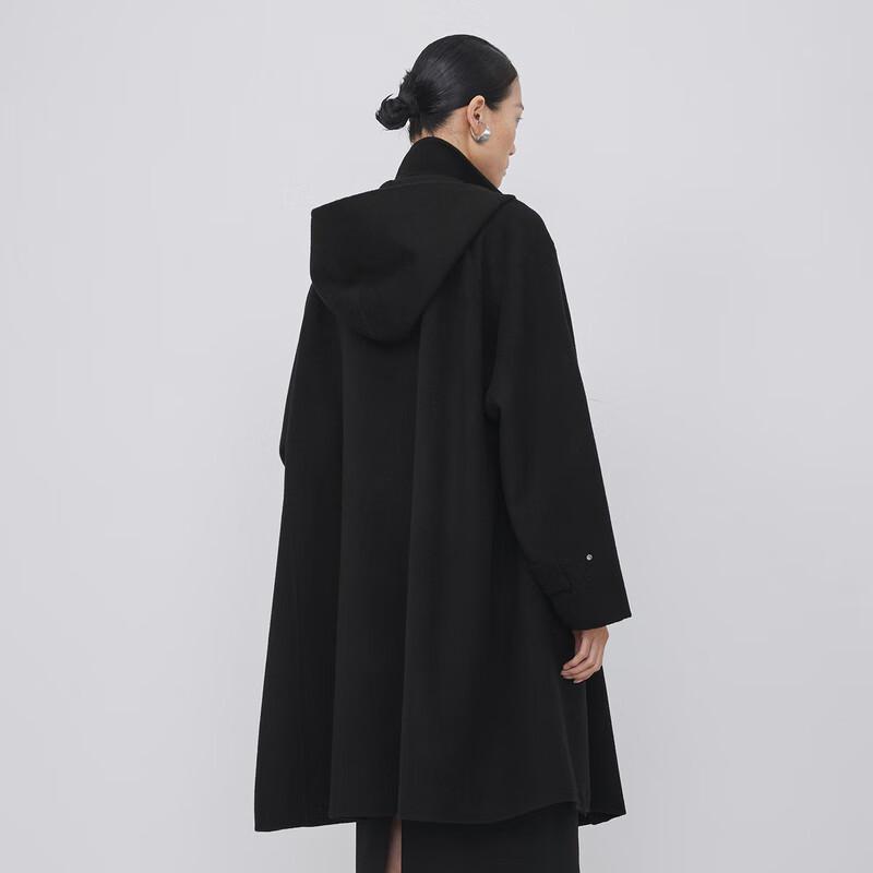 

LESS 2023 Winter Lambswool Cashmere A-line Hooded Mid-length Coat S