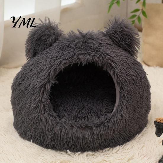 Warm Enclosed Hideaway for Indoor Cats Plush Cat Cave Bed, Hideaway, Fluffy Cozy Soft Pet Tent Burrow Bed Small Dogs Comfortable Nap Mat