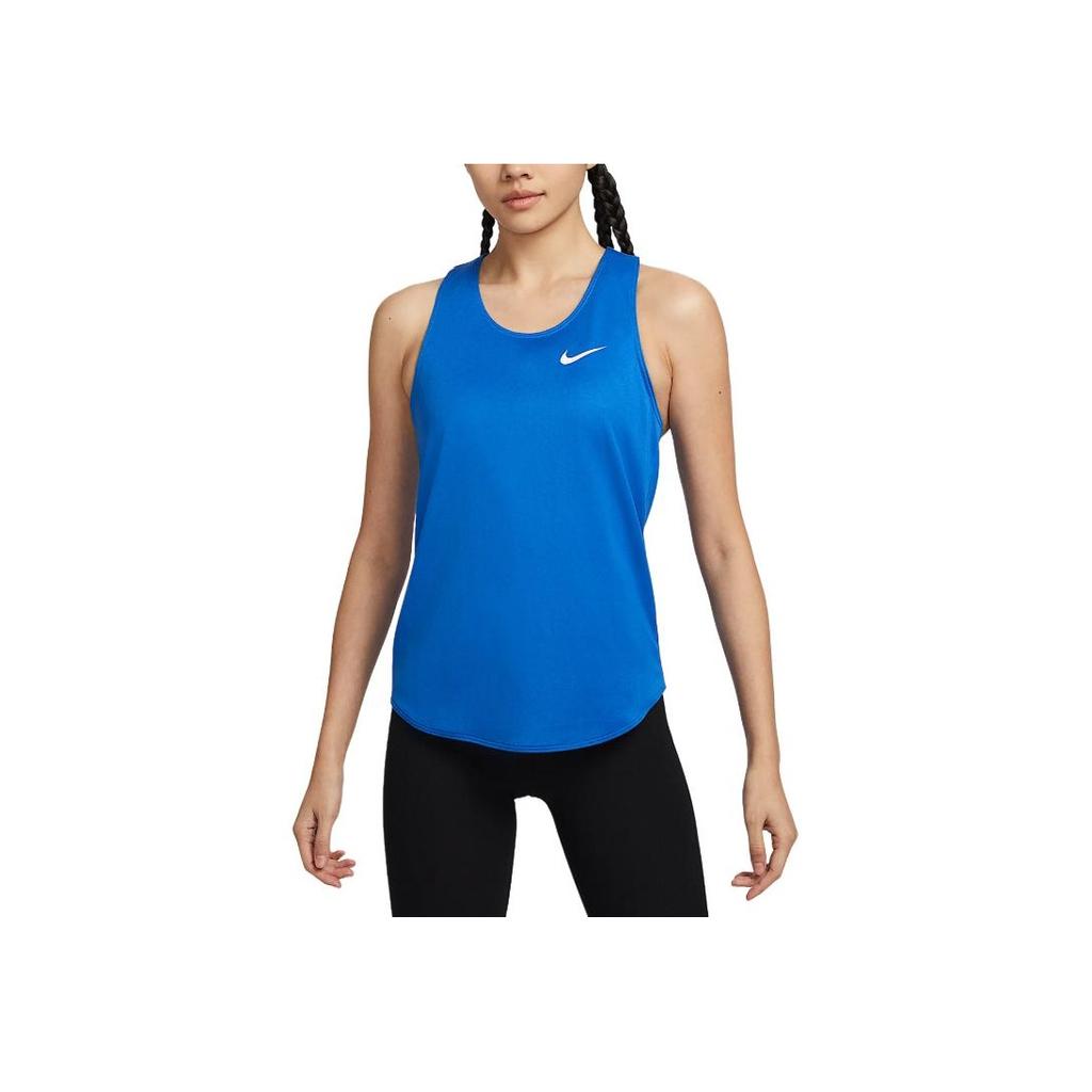 Nike Dri-Fit Fast Lightweight Soft Stylish Solid Color Tank Top Women Tops Blue IB8751-450