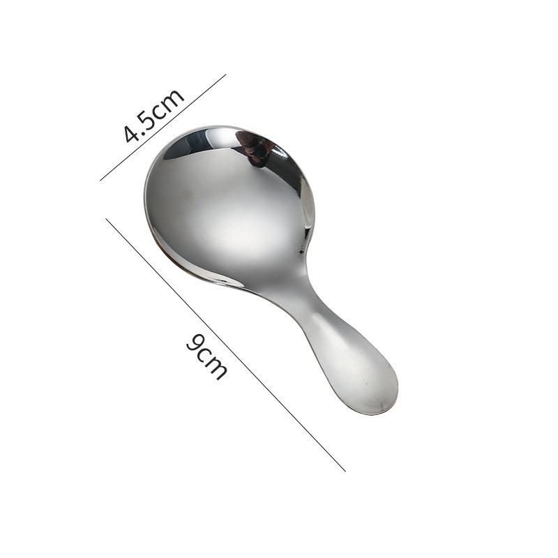 Short Handle Dessert Spoon Stainless Steel Creative Coffee Spoon Multipurpose Mini Cute Ice Cream Cake Scoop Kitchen Tableware
