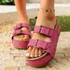 Women’s Platform Slip-On Birkenstyle Peep-Toe Beach Sandals