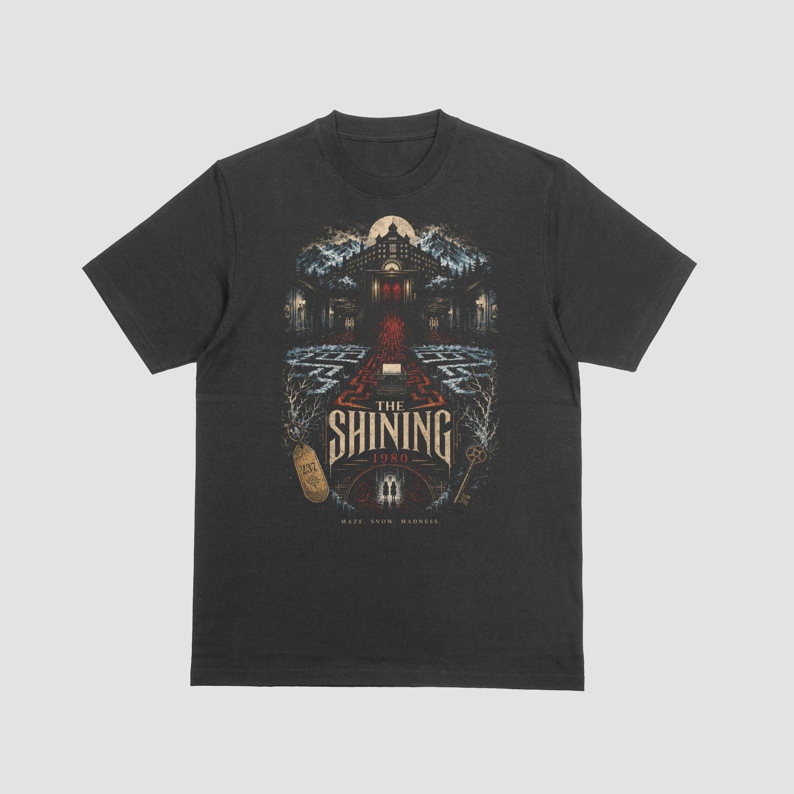 The Shining Distressed Acid Washed Black T-Shirt Cult Horror Movie Tee 2XL