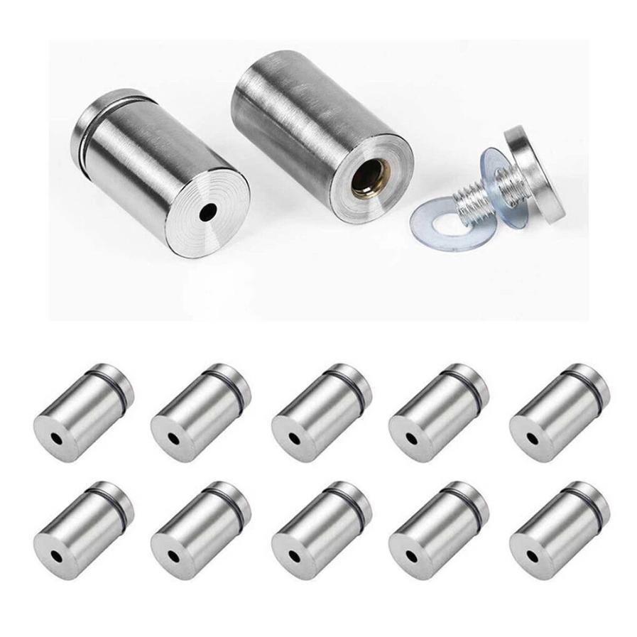 20-50 pièces Support d'affichage en verre Boulon de montage Entretoises en acier inoxydable Fixations pour enseignes publicitaires Clou publicitaire Accessoires Matériel
