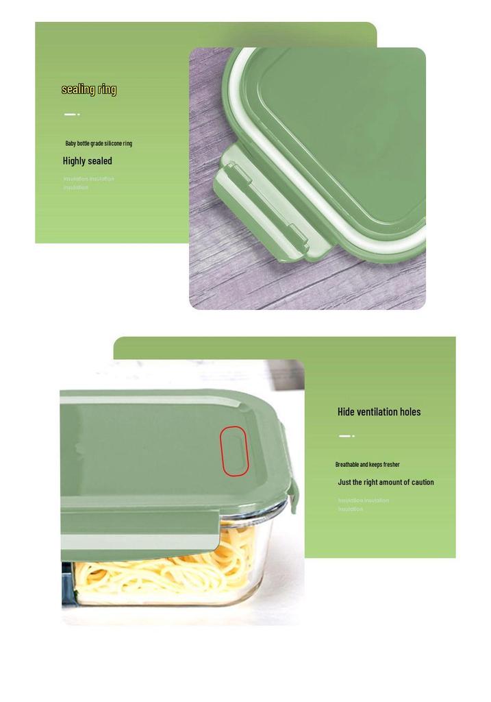 Microwaveable Glass Lunch Container for Women - Bento Box & Fruit Preservation Bowl