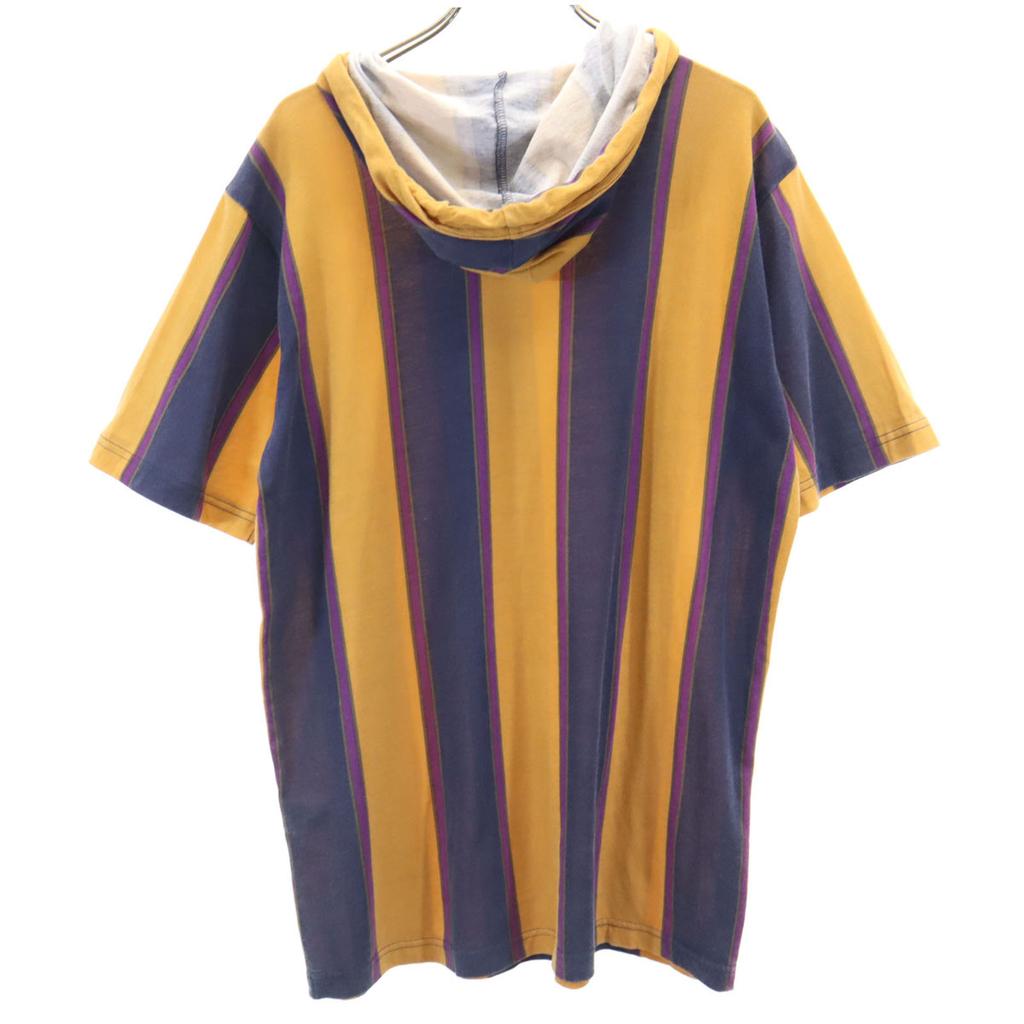 Supreme Striped Pattern Short sleeve Hoodie T-shirt S Navy Men's Used