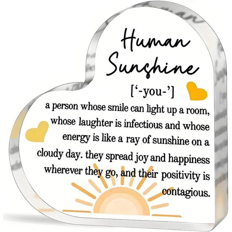 2D Flat Inspirational Friendship Keepsakes Acrylic Desktop Decoration Plaque, Home Decor Plaque Hanging Wall Art Decorative Garden Decoration for Room