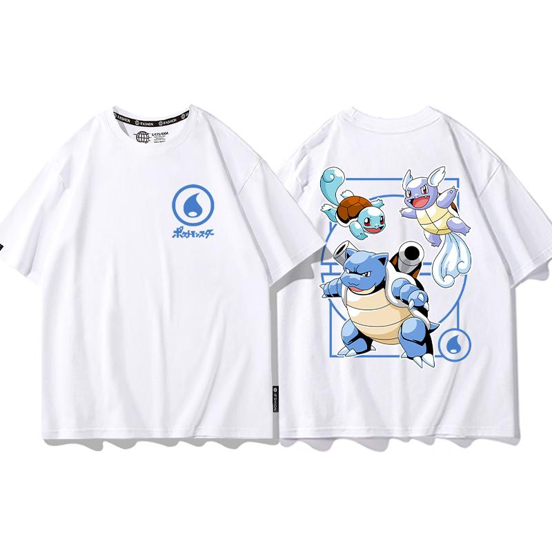Miniso Pokémon T-shirt Summer Men's and Women's Super Dream Clothes Pokémon Short Sleeves Round Neck Casual Loose Tees