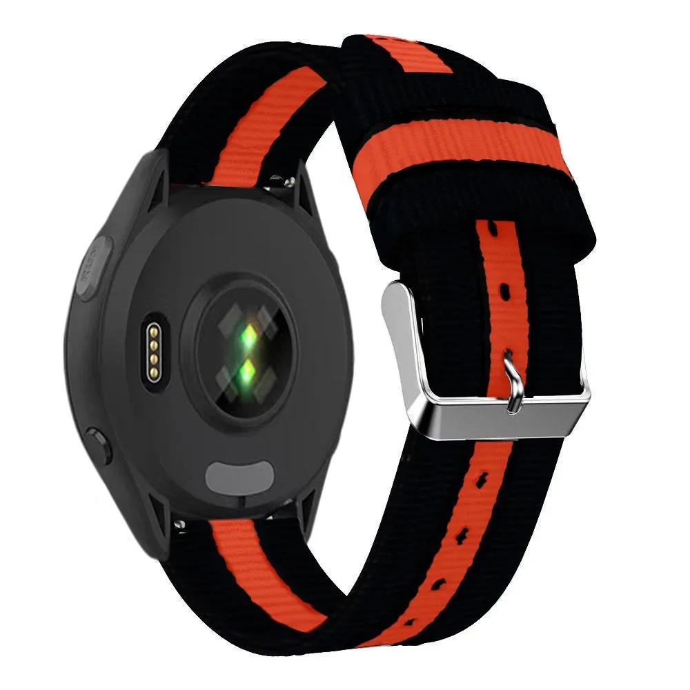 22mm 20mm Canvas Nylon Strap For Garmin Forerunner 570 965 265 165 55 970 Venu 3 Bracelet Belt Vivoactive 6 5 Approach S50 Band