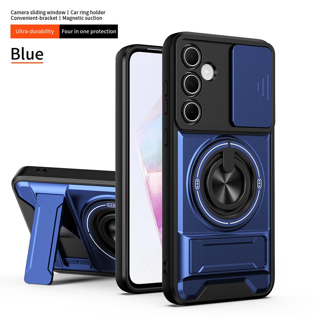 Rotatable Slide Lens Funda for Samsung Galaxy A53 A37 A34 A26 5G A13 4G A15 A16 A17 A05 A07 F05 M05 Case Ring Stand Cover Capa