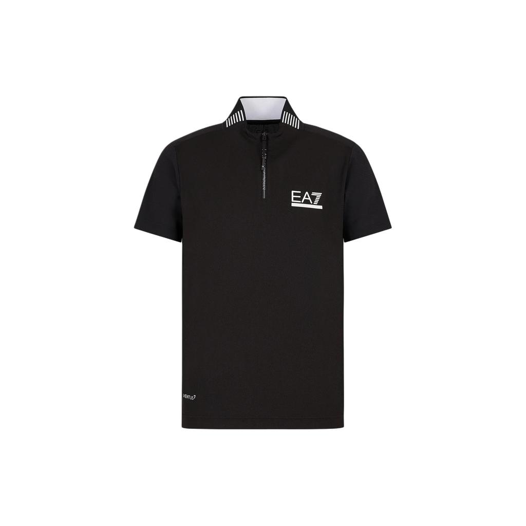 EMPORIO ARMANI EA7 SS24 Polo Shirt Men's Black 3DPT51-PJMLZ-1200