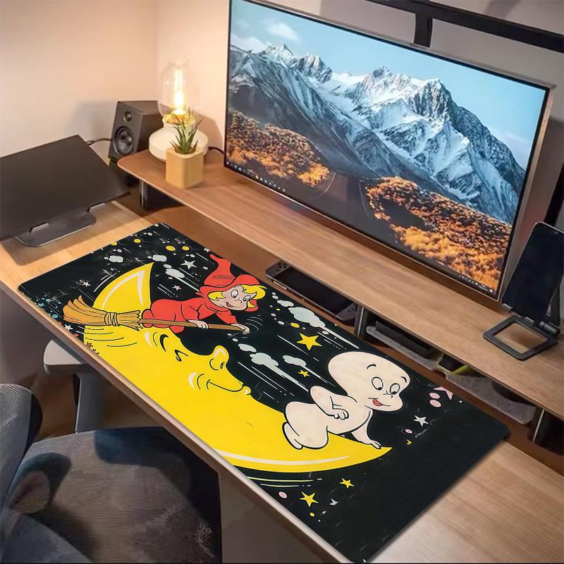 Casper Print Cushion Non-slip Laptop Tablet Big Mousepad XXL Mat Mini PC Playmat With Lock edge