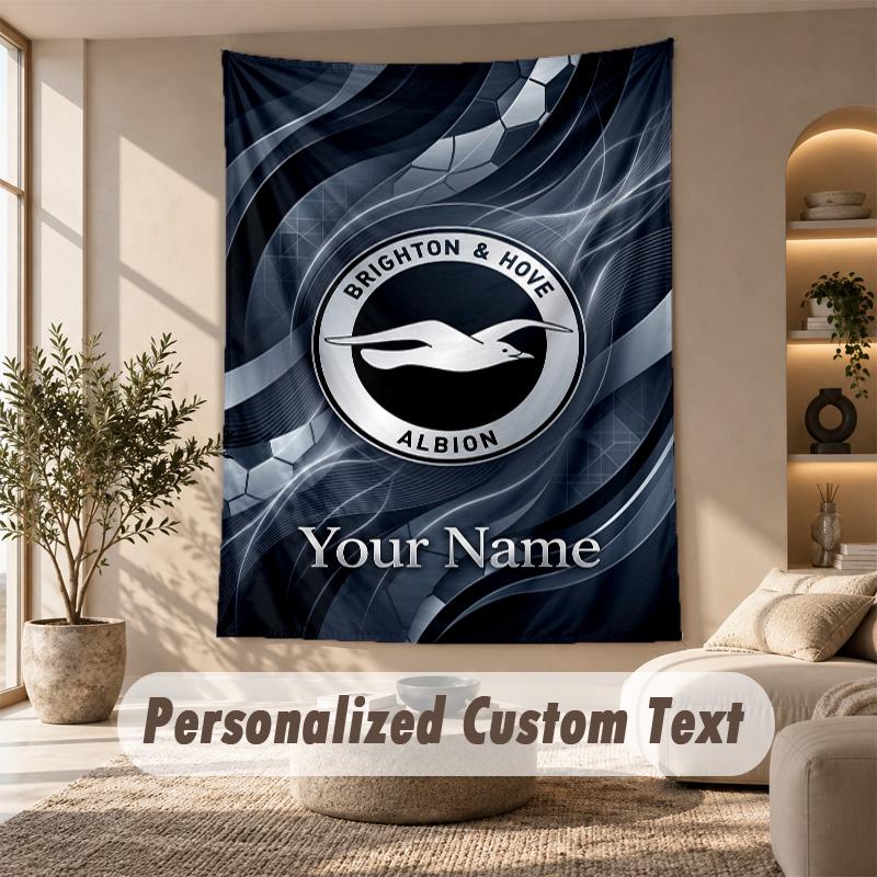 Tapestry Custom Name Text, Wall Hanging Tapestry Home Room DecorBrighton & Hove Albion Football