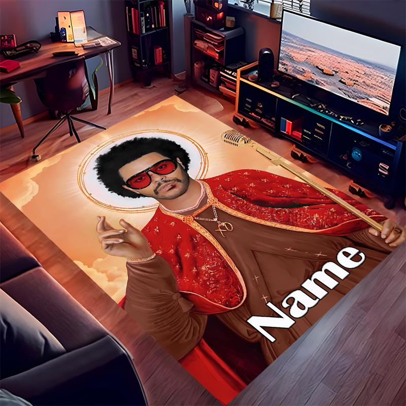 Custom Personalization The Weeknd Print Area Rug - Soft, Washable Non-Slip Indoor Mat,Living Room,Home&Office Decorative Rug