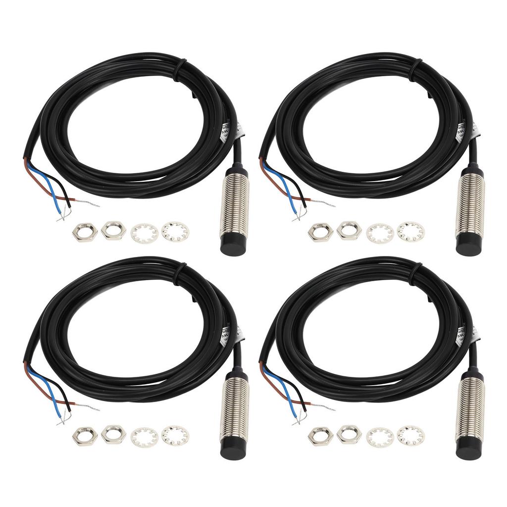4 Set Inductive Proximity Switch 12mm Probe NPN 3 Wire NO Contact 4mm Detection Approach Sensor 6‑36