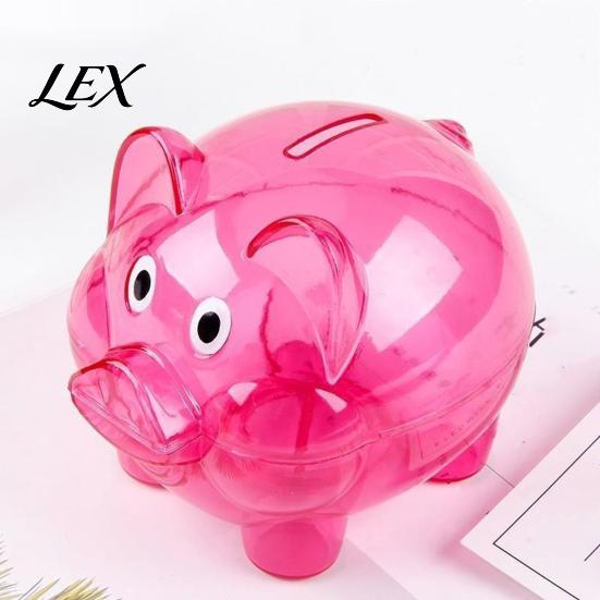 Decorative Money Holder Unbreakable Plastic Piggy Bank for Kids, Transparent Pig Shape Cash Coin Easy Access Bank, Saving Jar Box Nursery Bedroom