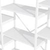 160 x 30 x 180 cm Shelf in Modern, Minimalist Style, Made of Steel Tubes and MDF, Multiple Storage Compartments, Rectangular + Arch Design, White