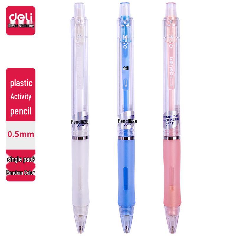 Deli Mechanical Pencil for Kids - Press-to-Use Plastic Drawing Pencil with Lead